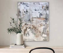 Load image into Gallery viewer, Small Abstract Art - cream + stone 'All Roads Lead to Nature'
