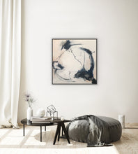 Load image into Gallery viewer, Large Abstract Art - Soft Peach-Navy-Black 'In the Moment'