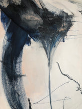 Load image into Gallery viewer, Large Abstract Art - Soft Peach-Navy-Black 'In the Moment'