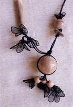 Load image into Gallery viewer, Magna-Lace &amp; Raku Ceramic Necklace
