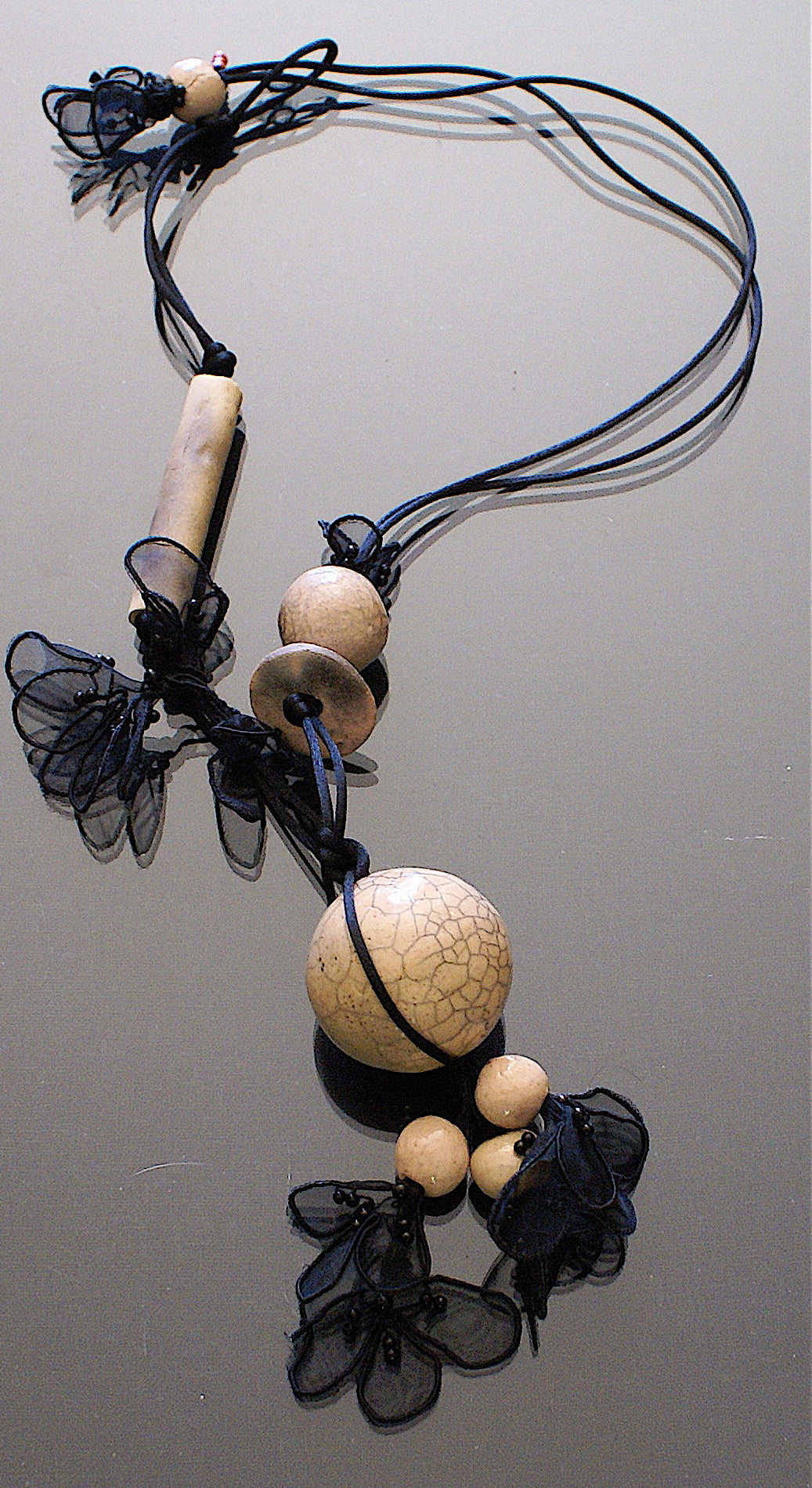 Magna-Lace & Raku Ceramic Necklace