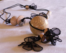 Load image into Gallery viewer, Magna-Lace &amp; Raku Ceramic Necklace

